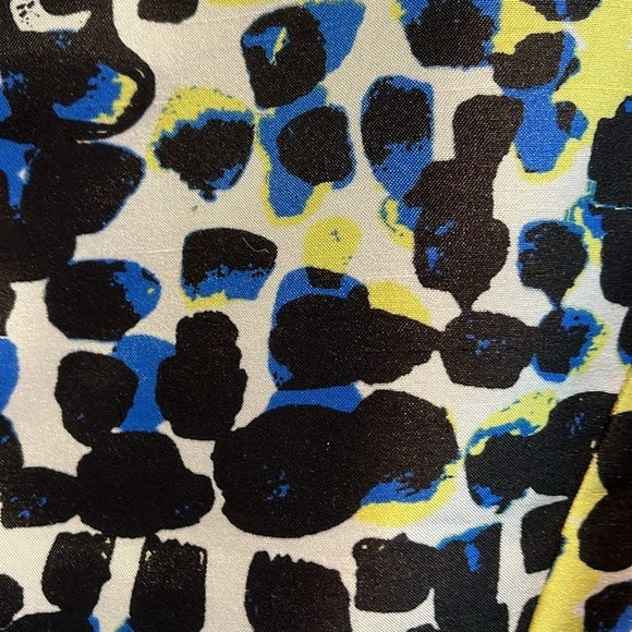 Kaspar Women's Size 4P Jacket Blazer with blue/white/yellow modern design - Picture 4 of 5